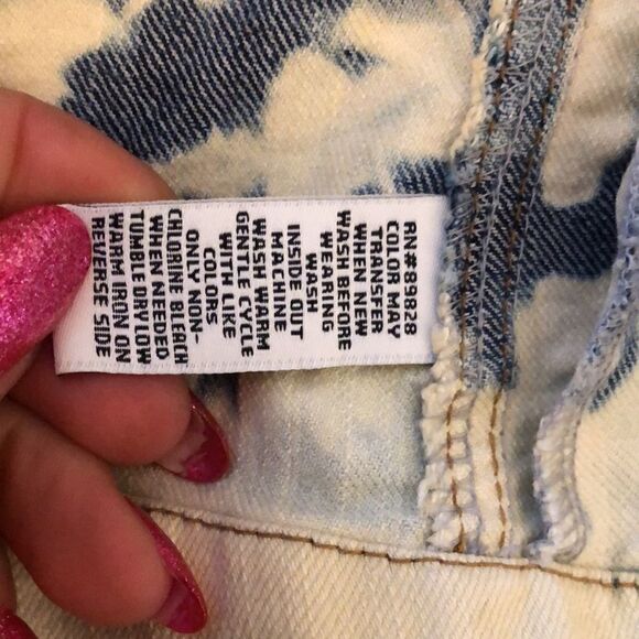 Style & Co denim jean jacket bleached pattern - Picture 4 of 6